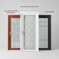 Porte en verre trempé givré en alliage d'aluminium de style moderne 79x32, étanche pour usage intérieur salle de bain, surface finie