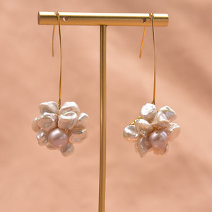 Brincos de Pérola para Noivas, Brincos de Pérola de Água Doce com Gancho de Prata, Acessório Elegante para Casamento e Festa - Product Image 3