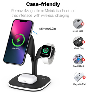 Cargador Magnético Inalámbrico con Lámpara Led Estación de Carga Rápida para iPhone 14 13 12 Pro Max/Pro/Mini y para iWatch - Product Image 3