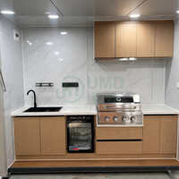 Cocina Modular Moderna para Exteriores, Unidad Prefabricada de Acero para Jardín, Barbacoa, Fiestas y Cenas