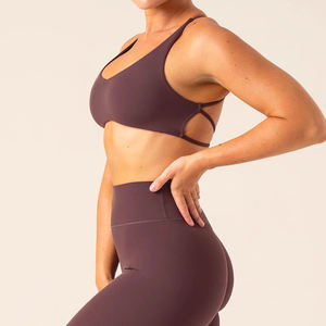 工場カスタマイズ独自のブランドのワークアウト服セクシーなブラレットクリス-クロスバックスポーツブラトップフィットネスパッド入りクロップ - Product Image 2