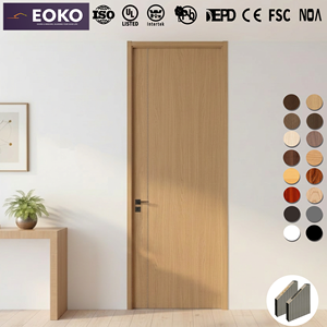 <span class=keywords><strong>Portes</strong></span> <span class=keywords><strong>intérieures</strong></span> en bois avec panneaux en placage d'ingénierie, finition première couche certifiée FSC EOKO, pour projets résidentiels et commerciaux - Product Image 3