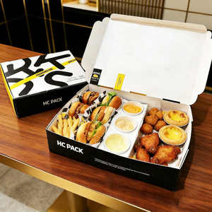 Envase Personalizado para Comida Rápida, Caja con Compartimentos para Shawarma, <span class=keywords><strong>Doner</strong></span> <span class=keywords><strong>Kebab</strong></span>, Wrap, para Restaurantes <span class=keywords><strong>Halal</strong></span>, Comida para Compartir, Comida para Llevar - Product Image 2