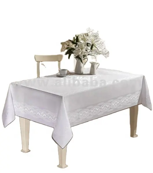 Amazon Best Selling Custom Color Creative Dining Group Herringbone Weave Spill Proof Tablecloth Rectangular