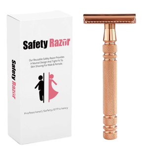 Maquinilla de Afeitar de Seguridad de Doble Filo Reutilizable y Ecológica para Hombres y Mujeres, Perfecta para la Eliminación Diaria del Vello, Afeitadora para el Cuidado Personal - Product Image 1
