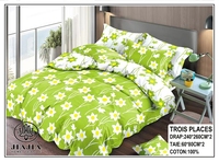 Parures de draps plats en coton à haute densité de fils, imprimées de motifs floraux, vente en gros Afrique