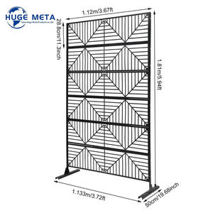 แผงกั้นโลหะลายอาร์ตเดโค สีดำ สำหรับตกแต่งระเบียง ลานบ้าน สนามหญ้า และสวน - Product Image 4