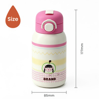 Bouteille d'eau isotherme à double paroi en acier inoxydable 316 pour enfant, 600 ml, avec paille, couvercle à verrouillage facile, sans BPA, anti-fuite, écologique