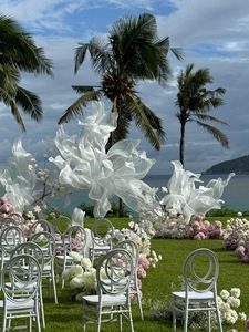 Tissu en organza fait main extra large, idéal pour la décoration de cérémonies de <span class=keywords><strong>mariage</strong></span> en bord de mer, les arrière-plans de studio photo et la décoration d'ouverture d'hôtels - Product Image 3