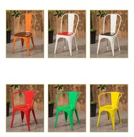Chaises de jardin modernes en fonte de haute qualité pour usage commercial, finition peinte par pulvérisation multicolore