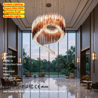 Lustre en verre à anneaux spirales sur mesure, moderne et luxueux, avec LED, commande vocale, gradation progressive, éclairage 5 étoiles