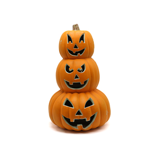 Décoration d'Halloween en forme de citrouille empilée à 3 niveaux avec lumière LED, décoration de table effrayante pour la <span class=keywords><strong>maison</strong></span>, les fêtes et les maisons hantées - Product Image 2