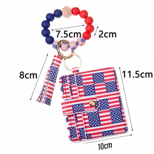 Nuevo Monedero de Muñeca para <span class=keywords><strong>Mujer</strong></span> en Oferta, con Estampado de la Bandera del Día de la Independencia, Tarjetero de PVC con Borla - Product Image 3
