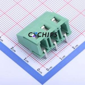 DB129R-7.62-3P-GN-S Screw Terminal Block Bent Lead Through Hole,P=7.62mm Connector 1x3P 7.62mm Green Right Angle Insert - Product Image 2
