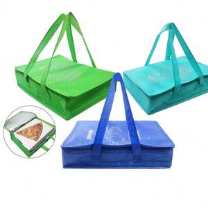 Sac isotherme plat en non-tissé souple, réutilisable, pour la restauration à emporter, avec logo - Product Image 1