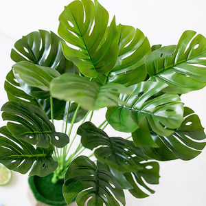 <span class=keywords><strong>Piante</strong></span> Artificiali Foglie di Palma Verde Monstera per Decorazione Casa, Giardino, <span class=keywords><strong>Soggiorno</strong></span>, Camera <span class=keywords><strong>da</strong></span> Letto, Balcone, Pianta Tropicale Finta in Plastica - Product Image 3