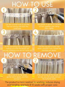 Extensiones de Cabello Caliee <span class=keywords><strong>con</strong></span> Clip, Color Marrón Claro <span class=keywords><strong>con</strong></span> Reflejos Rubio Platino, 20 Pulgadas, <span class=keywords><strong>con</strong></span> Doble Lengüeta, Corte de Mariposa, Cortables - Product Image 6