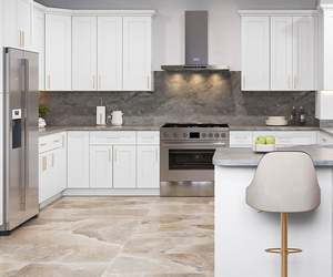 Custom High Gloss Wooden Modern Modular Kitchen <b>Cabinet</b> Set with <b>Wall</b> Mount for Apartment Villa Hospital Mall - Product Image 5