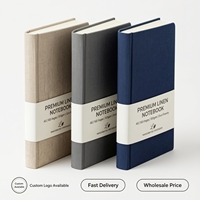 Carnet à spirales avec couverture en lin A5, 160 pages, papier épais 100 g/m², journal écologique, cadeau pour le bureau, l'école