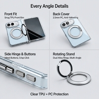 Casing Ponsel Multifungsi Berbahan Metal dengan Tombol, untuk Iphone Duo, Dilengkapi Dudukan Putar 360 Derajat, Cincin Magnetik, Bumper TPU, Pelindung PC untuk Bisnis