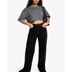 Venta al por mayor de las mujeres de encargo del logotipo de impresión de la camisa en stock Crop Top Mujeres camiseta personalizada Crop Tops Mejor estilo de moda OEM transpirable - Product Image 3