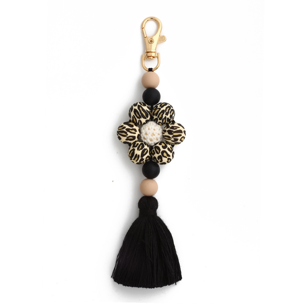 In Stock a Set Lovely Flowers Silicone Bracelet Pencil Heart TEACH Letters Pendant Wristlet Keychain With Tassel