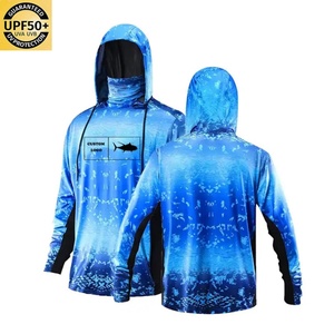 Chemise à manches longues personnalisée en polyester pour homme, protection solaire UPF 50, anti-UV, coupe-vent, pour la pêche - Product Image 1