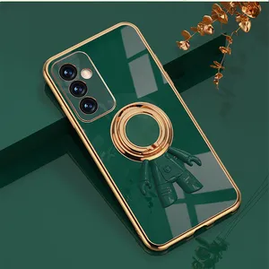 6D Chrome case gel cover with ring holder for Samsung Galaxy A13 A33 A53 A73 5G A32 5G A42 A52 A72 A22 A82