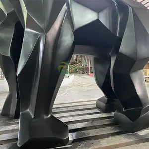 OEM ODM Modern Outdoor Tier Mehrfarbige Metall Fiberglas Edelstahl Gorilla Harz Skulptur