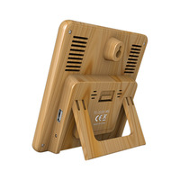 Station météo numérique domestique prévisions capteur extérieur rétro-éclairage thermomètre hygromètre horloge de bureau en bois
