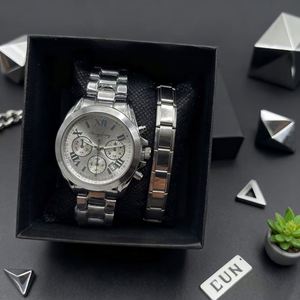 New Fashion <b>Couple</b> Watch <b>Bracelet</b> Set, Stainless Steel Waterproof Wristwatch, Stylish Lover Gift for Valentine's Day - Product Image 5