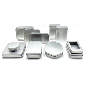 Metal Box Metalpill Tin Tea Container Custom 5g 30g 50ml 100ml 150ml 200ml 2 Pieces Silver Metal Tin Box Tea/Coffee/Pill Container