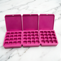 Palette carrée portable en ABS vide pour gel, revêtement UV, personnalisable, pour nail art DIY, cosmétiques et maquillage, boîte de recharge en gros