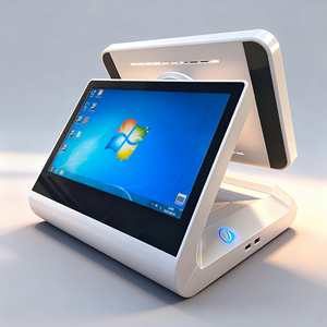 Nhà Máy Giá 1 inch POS All-in-One Máy tính để bàn PC đôi màn hình cảm ứng USB đầu đọc mã vạch tầng thường vụ nhận dạng khuôn mặt bán lẻ - Product Image 1