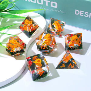 Jeu de dés polyédriques du MDN de la forêt lunatique-Ensemble en résine avec écureuil et champignons pour jeux de rôle donjons et dragons-Écureuil - Product Image 2