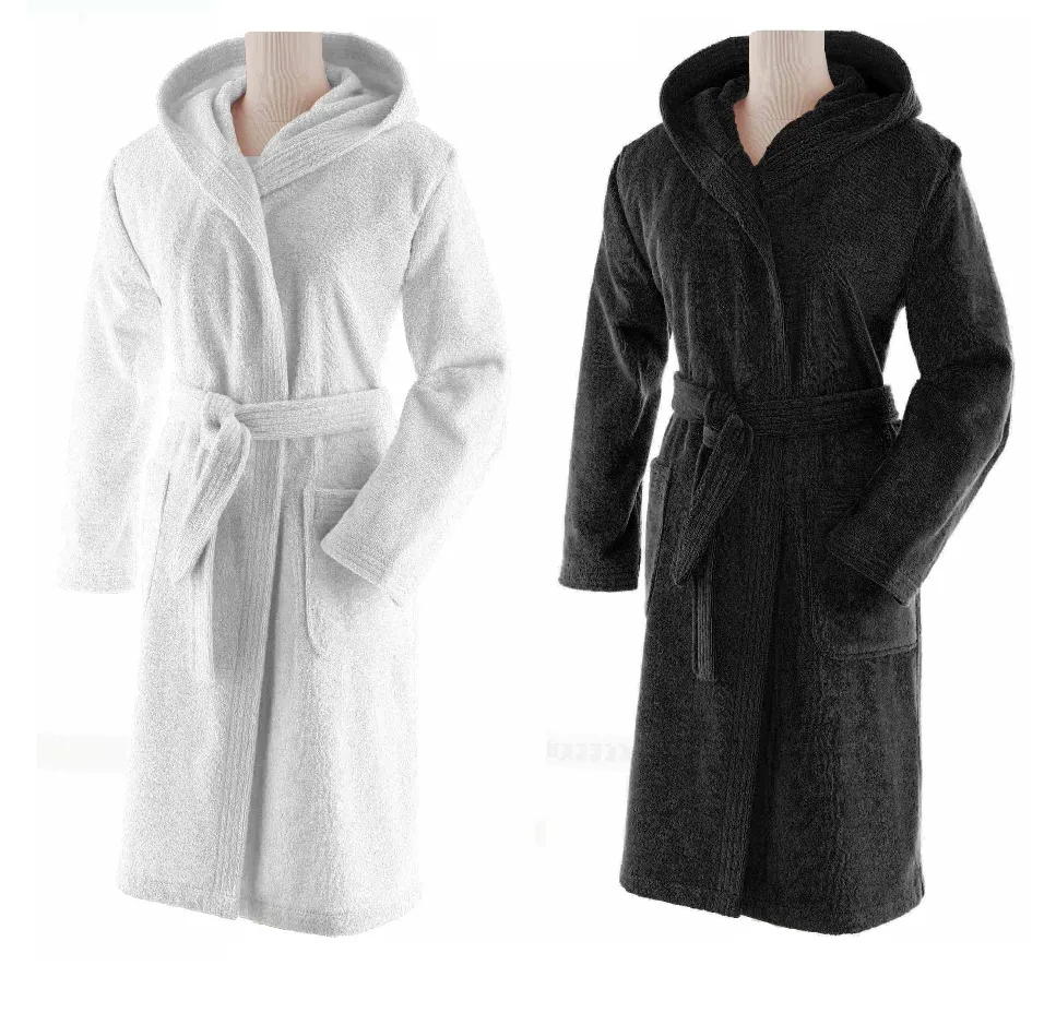 Wholesale Womens Bathrobe Luxury Egyptian Cotton Long Spa Bathrobe With Hood