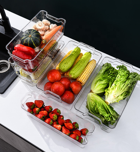 Wholesale BPA FREE Clear Plastic fridge organizer storage Bins For Food