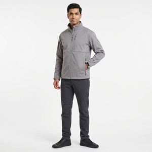 Veste Softshell pour homme de qualité supérieure pour l'hiver, fermeture éclair et boutons, doublure en polaire, design imperméable, tissu en toile - Product Image 1