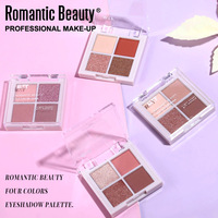 Palette de fards à paupières 4 couleurs, mat, scintillant, haute pigmentation, tons naturels, imperméable, longue durée, Kit de maquillage