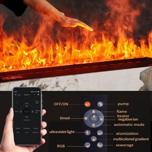 Cheminée à vapeur d'eau encastrée Kalsubo de 36 pouces, flamme réaliste 3D, 6 niveaux de flamme, <span class=keywords><strong>ventilateur</strong></span> à 8 vitesses, multicolore, commande vocale, application, télécommande - Product Image 5