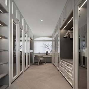 Custom American Style Cloakroom Furniture Clothes <b>Storage</b> Wooden <b>Wardrobe</b> Sliding Door - Product Image 4
