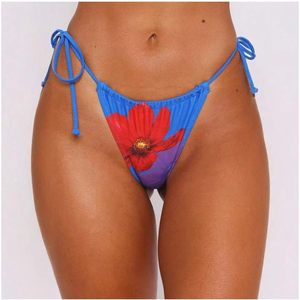 Conjunto de bikini floral de 3 piezas para mujer FOXA, traje de baño con cuello halter y falda de malla, elástico, de poliéster y spandex - Product Image 4