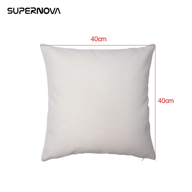 Solid Polyester Linen Blend Pillow Cover Blanks Plain Burlap Cushion Cover 16x16 for Sublimation