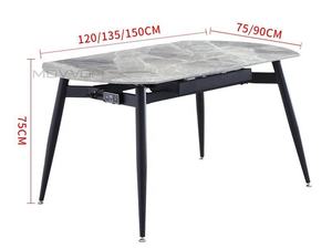 Plateau en céramique de qualité supérieure en acier au carbone pieds noirs base en or <span class=keywords><strong>table</strong></span> à <span class=keywords><strong>rallonge</strong></span> rotative <span class=keywords><strong>ronde</strong></span> pour 8 places tables de maison modernes - Product Image 4