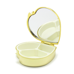 Portable Heart Tablet Pill Case Salt <strong>Spice</strong> Pepper Organizer Fish Oil Box Glass Mirror Stainless Steel Metal Pocket Storage <strong>Boxes</strong> - Product Image 5