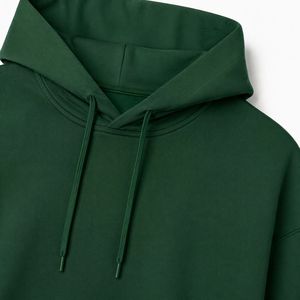 Sudadera con Capucha Verde Oscuro para Hombre con Diseño de Parche Gráfico y Corte Holgado con Hombros Caídos para Colecciones de Moda Urbana - Product Image 2