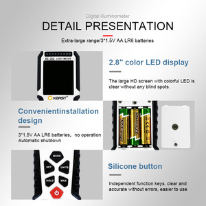Xeast độ chính xác cao kỹ thuật số <span class=keywords><strong>Lux</strong></span> <span class=keywords><strong>Meter</strong></span> chuyên nghiệp mới đến tùy chỉnh OEM hỗ trợ ngành công nghiệp nhiếp ảnh LED hiển thị Detector - Product Image 6