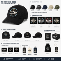 Commande d'essai – Casquette 6 panneaux profil bas avec boucle dorée classique, motif hockey, prête à la vente au détail pour les acheteurs adultes soucieux de leur style de vie, étiquette personnalisée