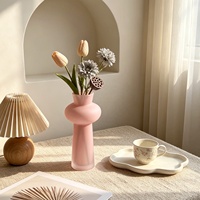 Vase en verre moderne et épuré, style ancien, pour décoration intérieure, arrangement floral, fleurs hydroponiques, fleurs séchées, décoration essentielle