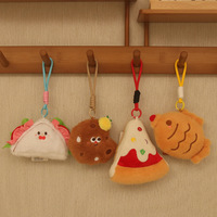 Lot de porte-clés en peluche doux et moelleux, motifs alimentaires de dessins animés, breloques de sac, cadeaux pour enfants, cadeaux de fête, vente en gros